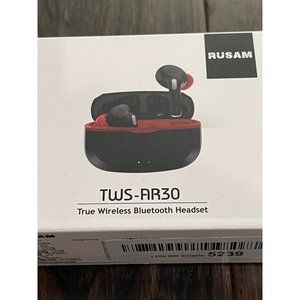 RUSAM TWS AR30 True Wireless Earbuds Bluetooth 5.2 HeadphonesTouch Black Red